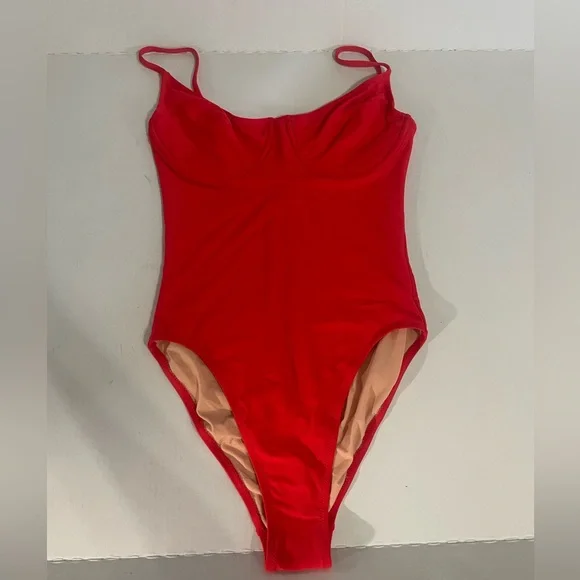 NWT J.CREW Underwire One-Piece Swimsuit Sz. 8 Red - Picture 3 of 7